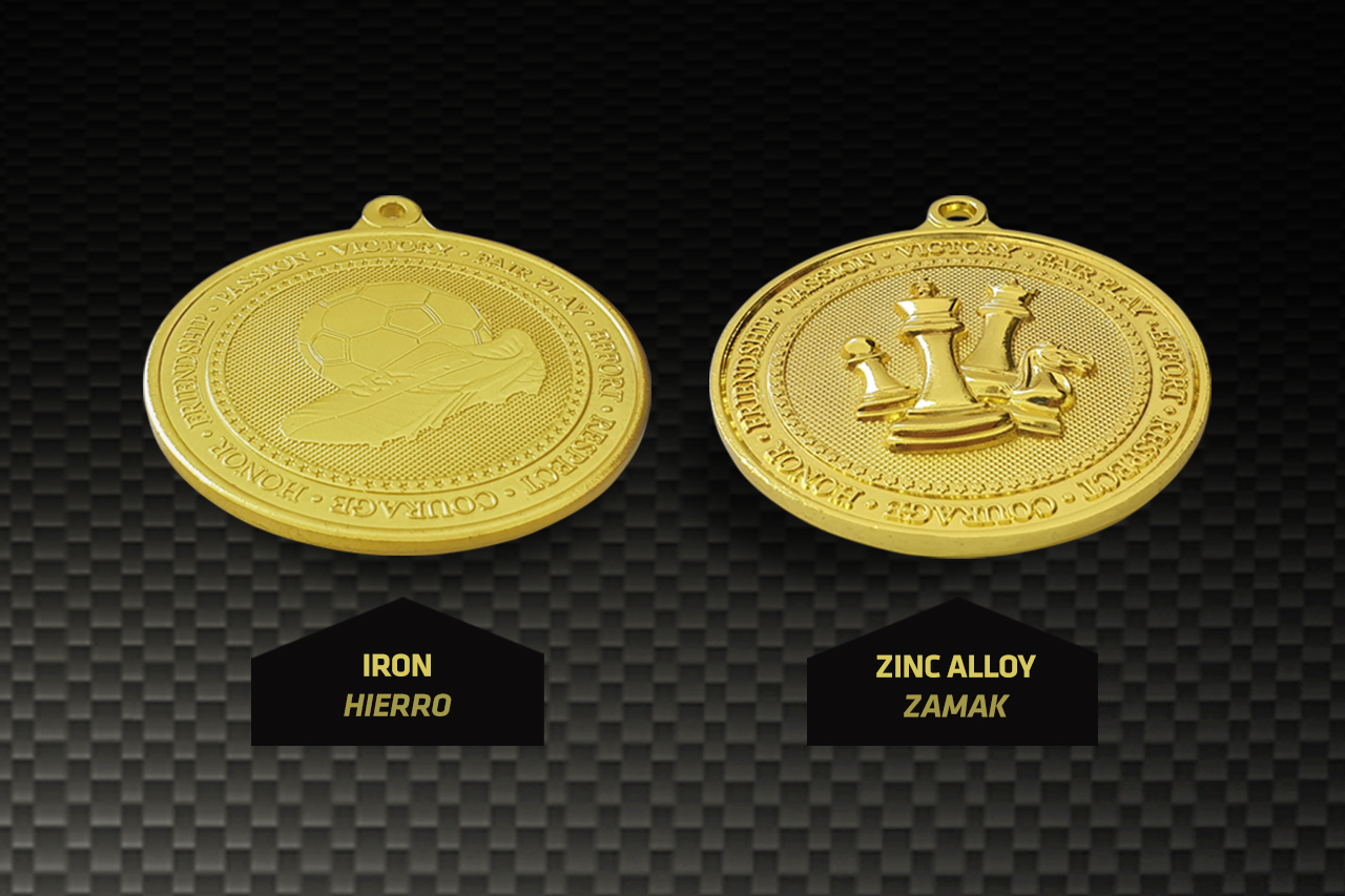 Differences between zamac and iron medals